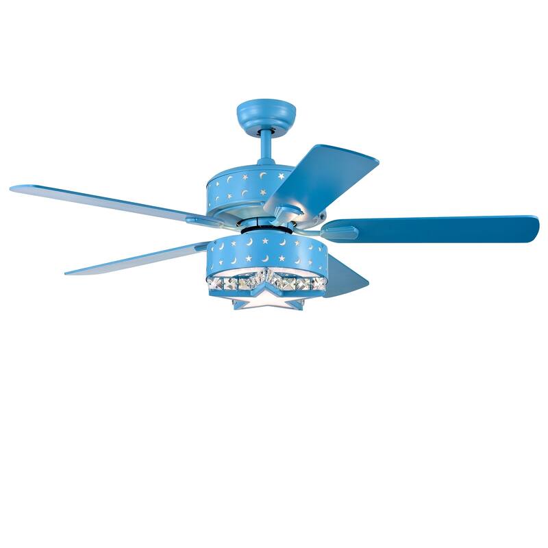 Funder 52-inch Star & Crescent Childrens Room Lighted Ceiling Fan (includes Remote)