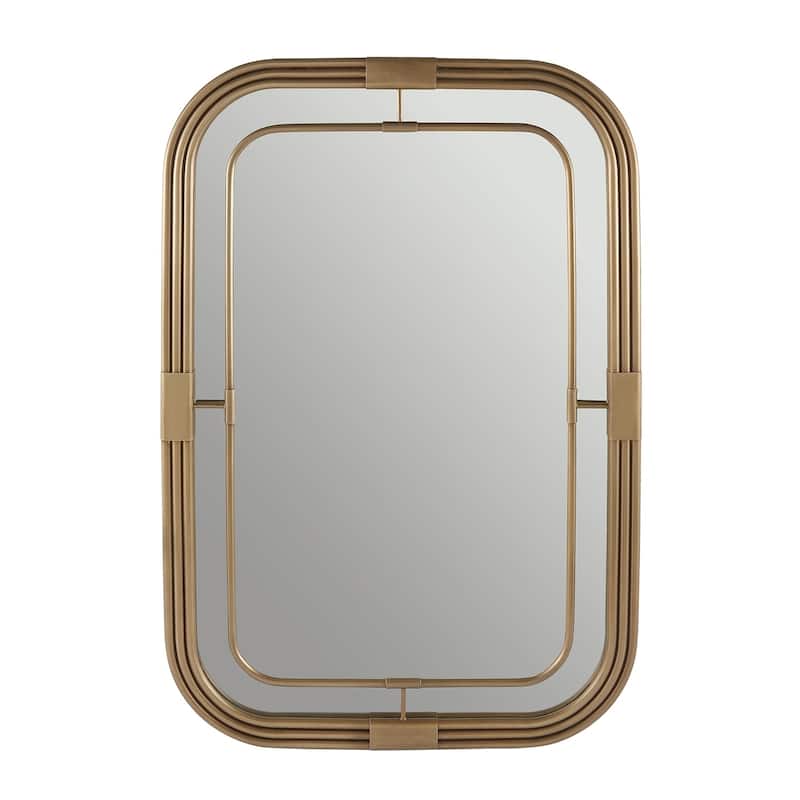 Aged Brass Rectangular Decorative Wall Mirror - Aged Brass - Aged Brass