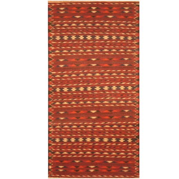 Handmade One-of-a-Kind Wool Kilim (Afghanistan) - 3'6 x 6'10