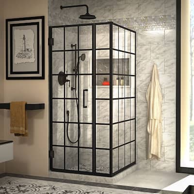 DreamLine Unidoor Toulon 34 in. D x 34 in. W x 72 in. H Frameless Hinged Shower Enclosure - 34.38" x 33.88"