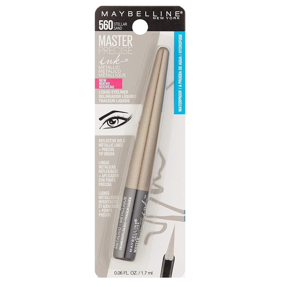 Maybelline Master Precise Ink Metallic Liquid Eyeliner #560 Stellar Sand (1 Pack)