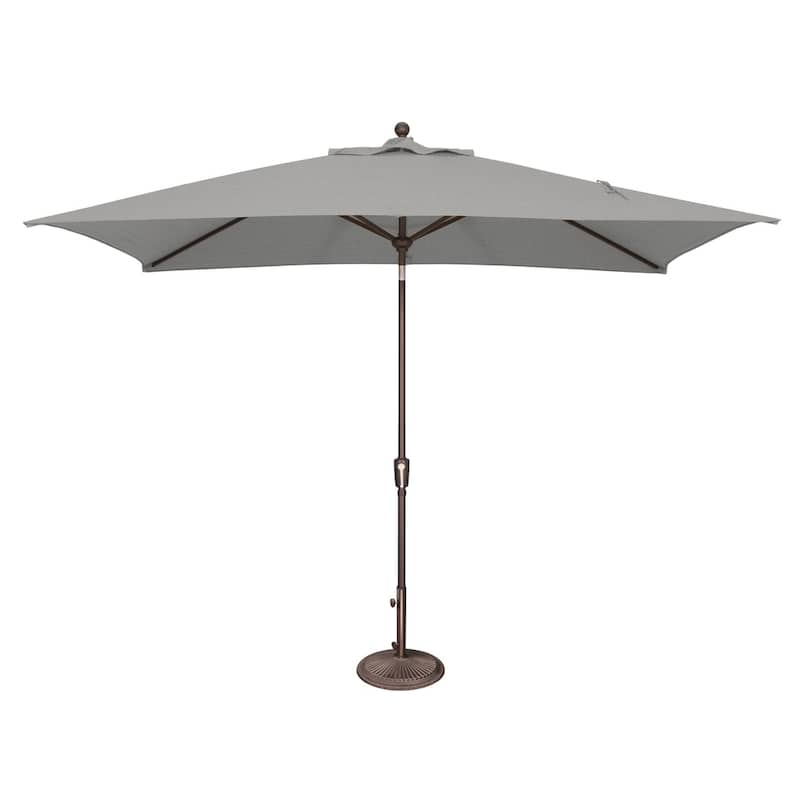 SimplyShade Catalina 10-foot Rectangle Push Button Tilt Umbrella - Cast Silver