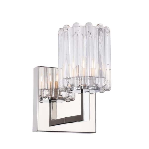 slide 2 of 14, Woodbridge Lighting Candice 1-light Bath/ Wall Swizzle Stick Cylinder - Clear