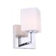 preview thumbnail 8 of 12, Woodbridge Lighting Candice 1-light Bath/ Wall Opal Square Glass - Clear
