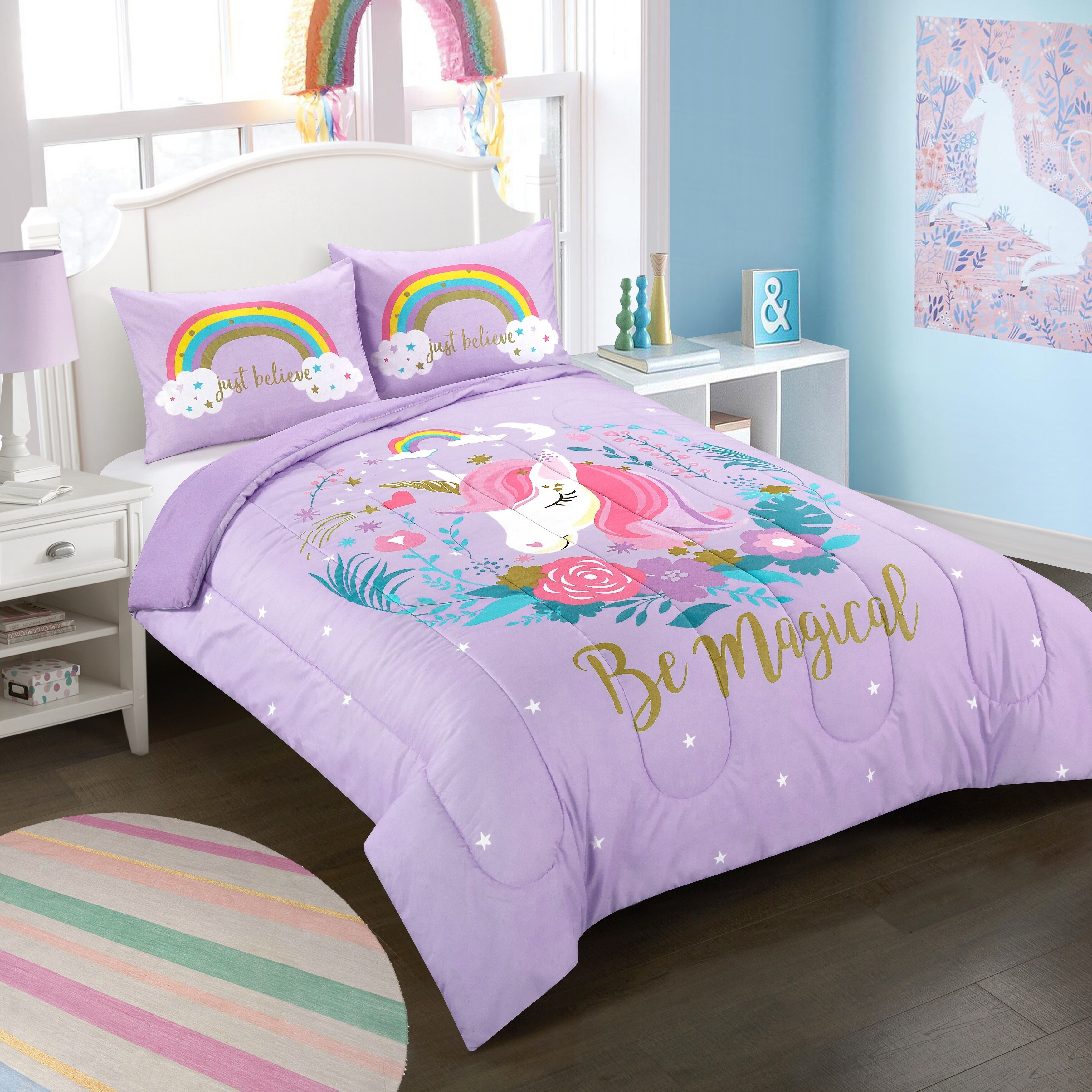 twin unicorn comforter
