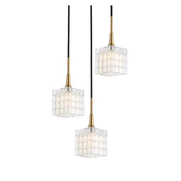 slide 2 of 7, Woodbridge Lighting 21124CBR Regent Park 3-light Cluster Pendant