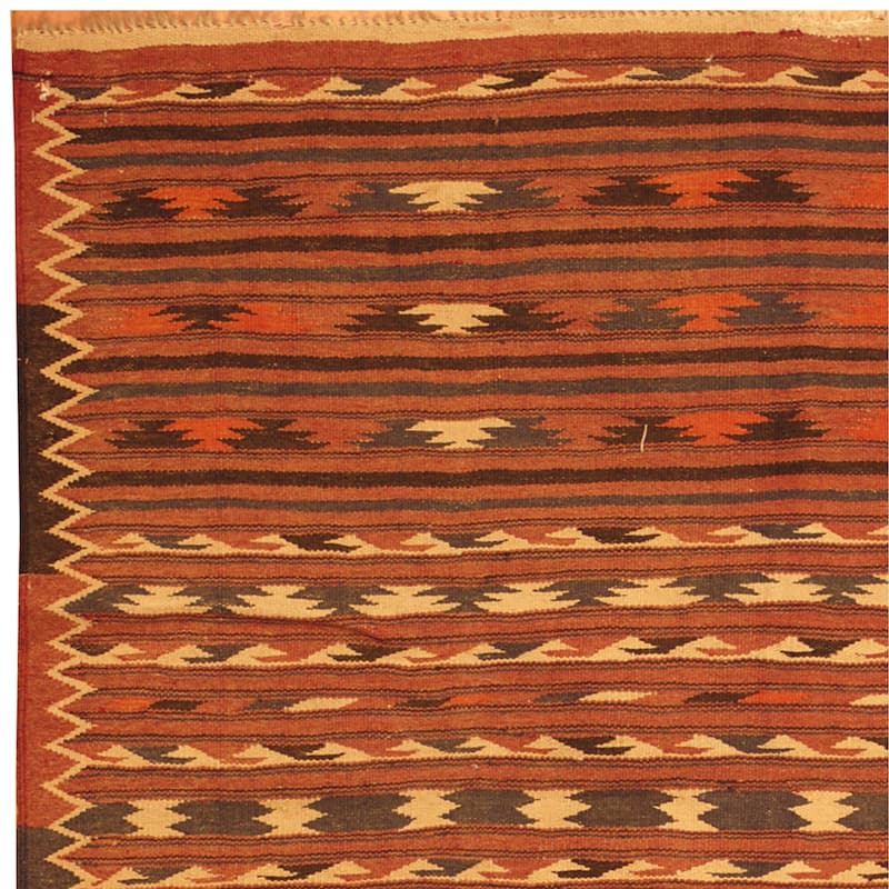 Handmade One-of-a-Kind Wool Kilim (Afghanistan) - 4' x 6'4