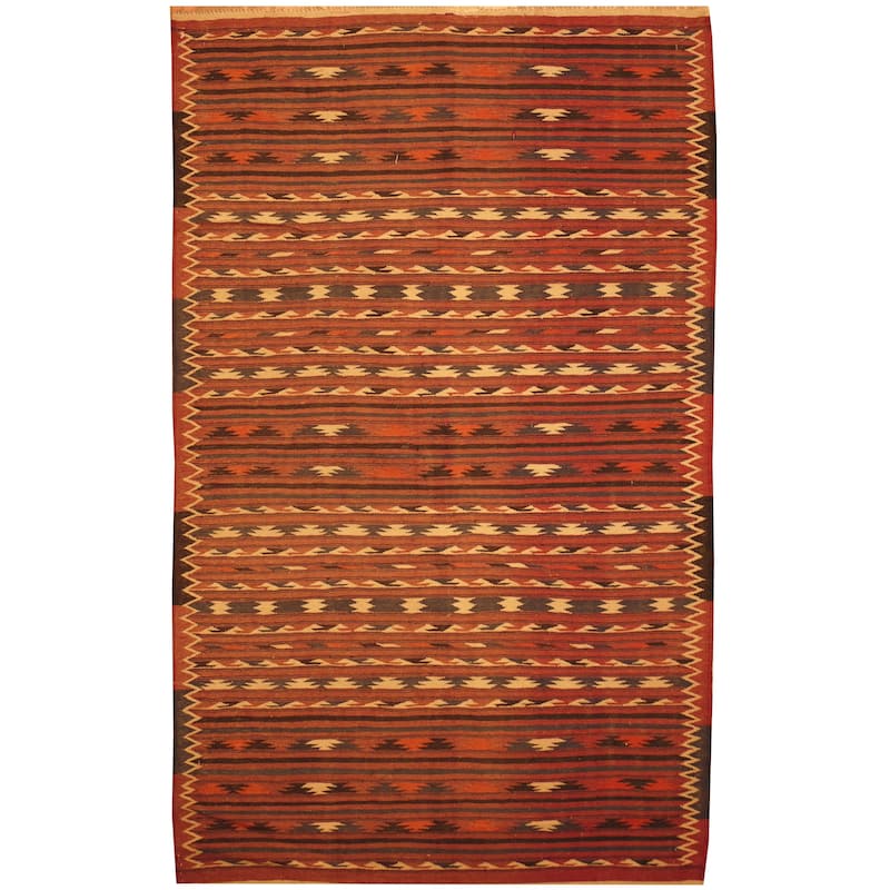 Handmade One-of-a-Kind Wool Kilim (Afghanistan) - 4' x 6'4