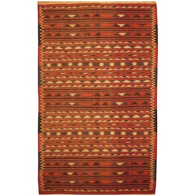 Handmade One-of-a-Kind Wool Kilim (Afghanistan) - 4' x 6'4