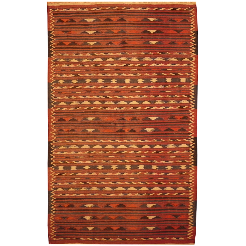 Handmade One-of-a-Kind Wool Kilim (Afghanistan) - 4' x 6'4