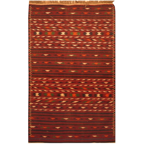 Handmade Wool Kilim (Afghanistan) - 3'8 x 6'