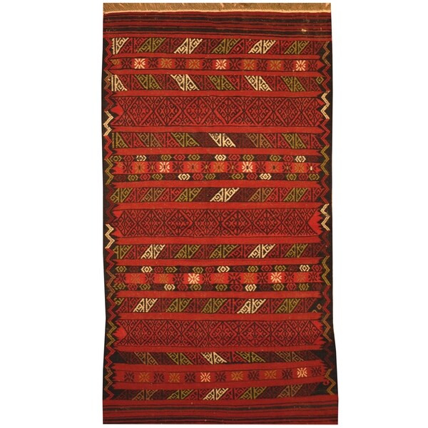 Handmade Wool Kilim (Afghanistan) - 3'3 x 6'