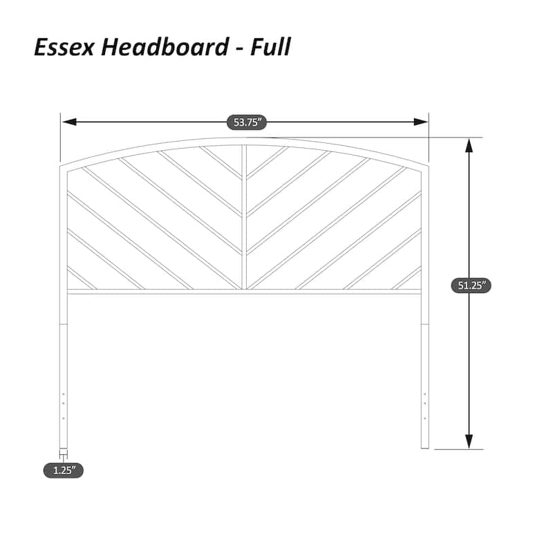 Porch & Den Elemar Grey Metal Headboard without Bed Frame