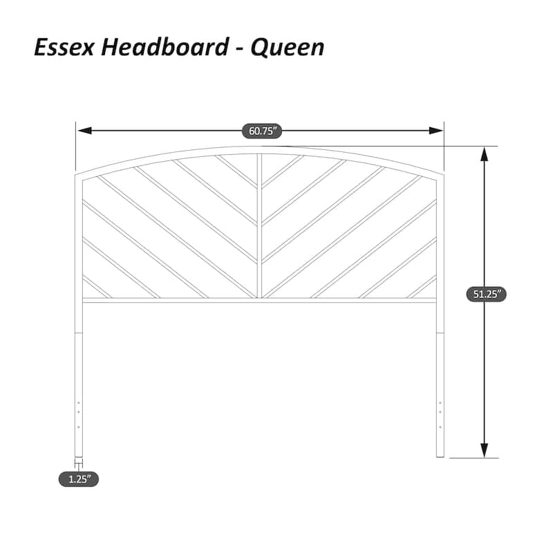 Porch & Den Elemar Grey Metal Headboard without Bed Frame - Queen