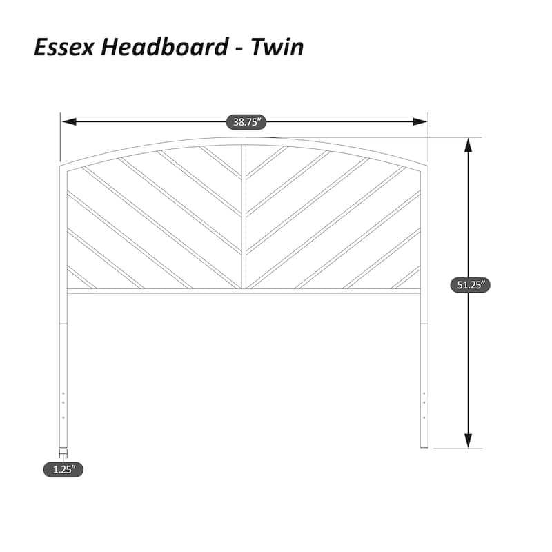 Porch & Den Elemar Grey Metal Headboard without Bed Frame