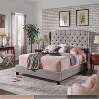 Copper Grove Kalynivka Adjustable Tufted Wingback Bed