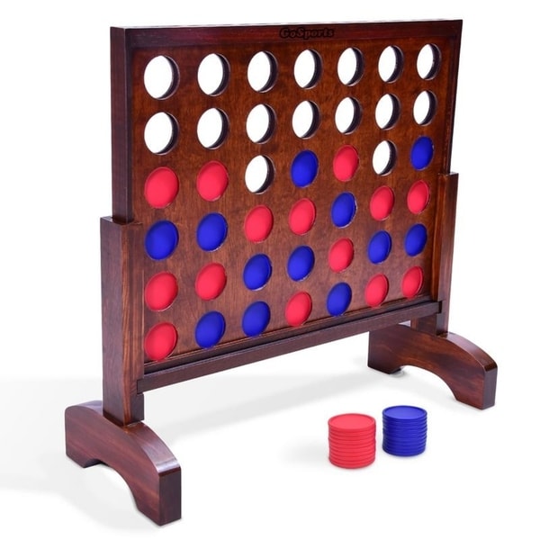 GoSports Giant Dark Wood Stain 4 in a Row Backyard Game – 2 Foot Width – With Connect Coins, Portable Case and Rules. Opens flyout.