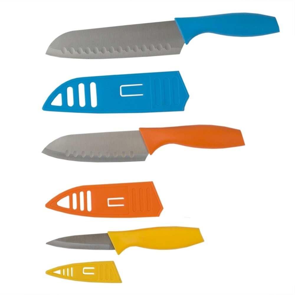 Shop 3 Piece Stainless Steel Knife Set With Colorful Slip Covers