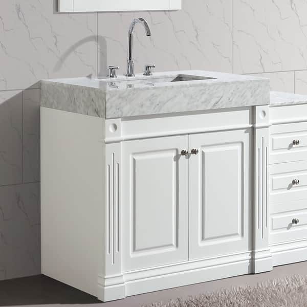 Shop Design Element Odyssey White Wood Double Trough Sink 88