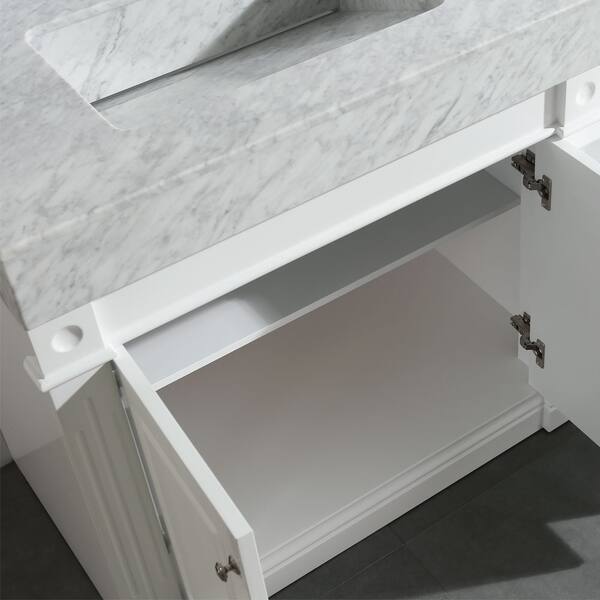 Shop Design Element Odyssey White Wood Double Trough Sink 88