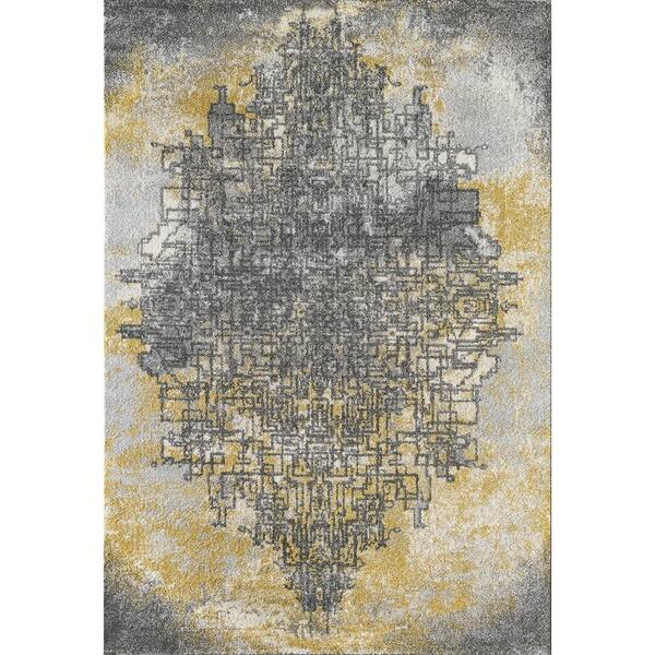 Grey & Yellow Abstract Art Area Rug Abani Rugs Laguna Collection Modern 4' x 6' Rectangle Accent Rug Contemporary Style Grey & Yellow Abstract Art Area Rug Abani Rugs Laguna Collection Modern 4' x 6' Rectangle Accent Rug Contemporary Style