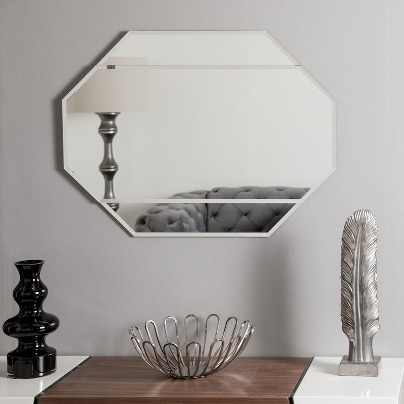 Bannery Frameless Bevel Mirror 31.5 x 23.6 Wall Mirror - Silver - 31.5x23.6x.5