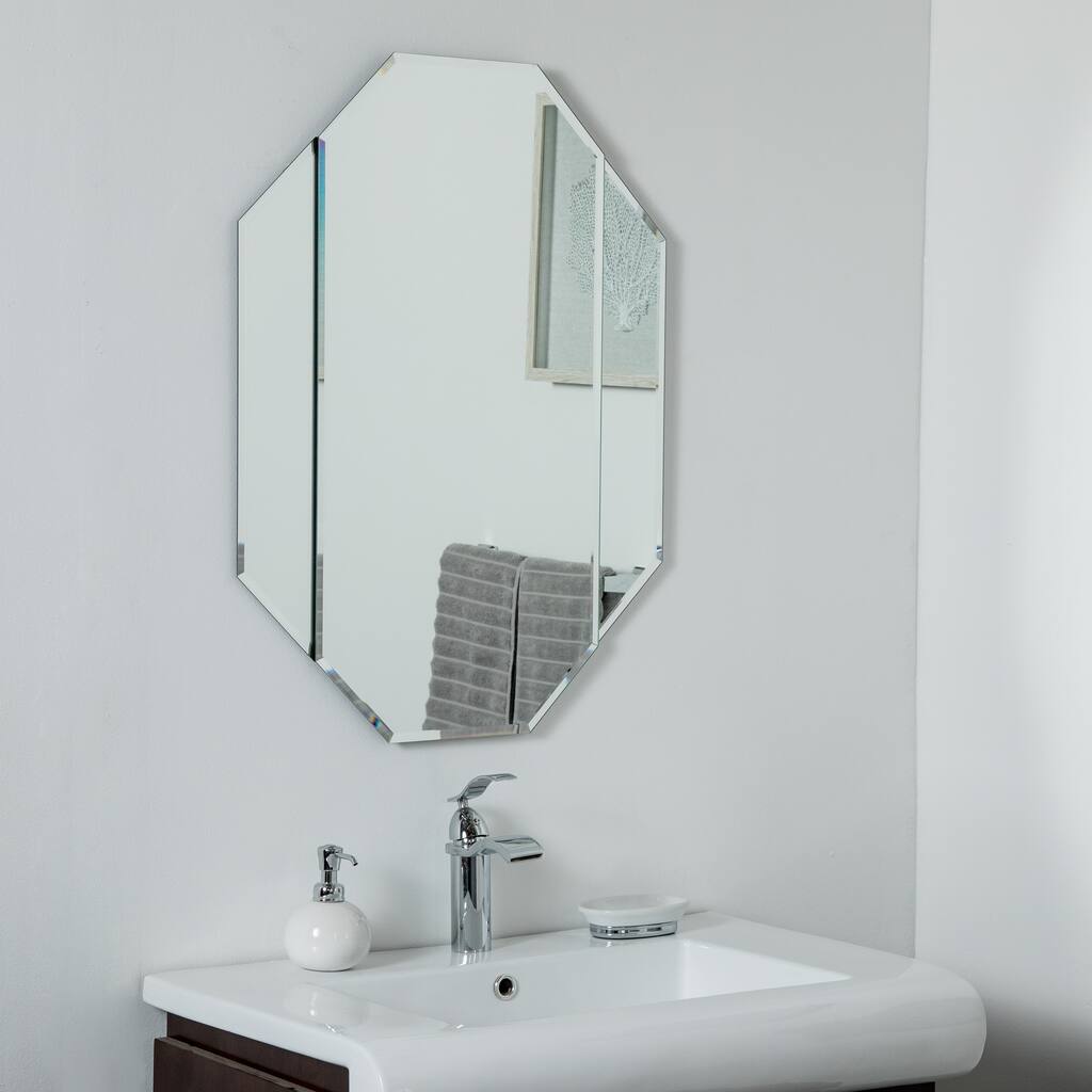 Bannery Frameless Bevel Mirror 31.5 x 23.6 Wall Mirror - Silver - 31.5x23.6x.5