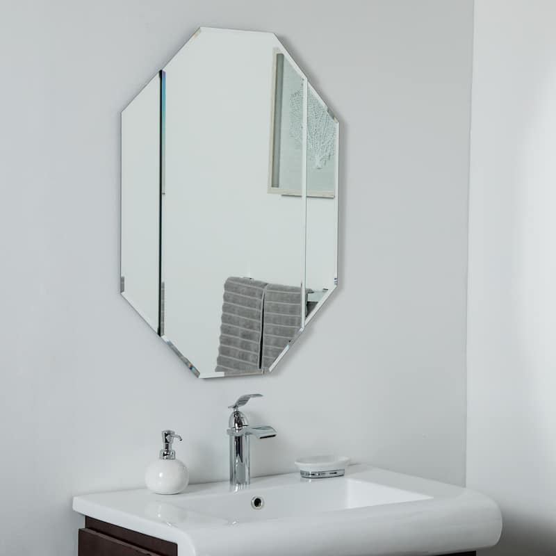 Bannery Frameless Bevel Mirror 31.5 x 23.6 Wall Mirror - Silver - 31.5x23.6x.5
