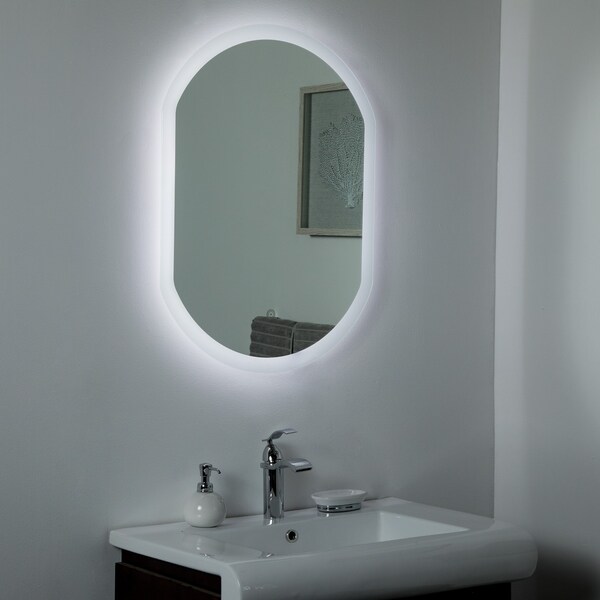 Luka Backlit LED Mirror 31.5 x 23.6in Bathroom Mirror - Silver - 31.5x23.6x1