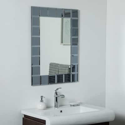 SilverLake Large Frameless Mirror 31.5 x 23.6in Wall Mirror - Silver - 31.5x23.6x.5