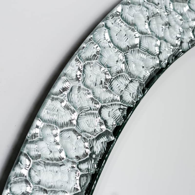 Jewel Oval Frameless Mirror 31.5 x 23.6in Oval Wall Mirror - Silver - 31.5x23.6x.5