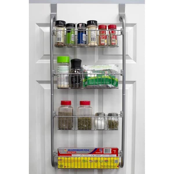 Shop Heavy Duty 4 Tier Over The Door Metal Pantry Organizer Grey