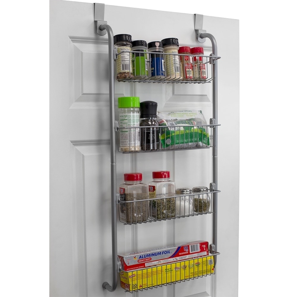 Shop Heavy Duty 4 Tier Over The Door Metal Pantry Organizer Grey