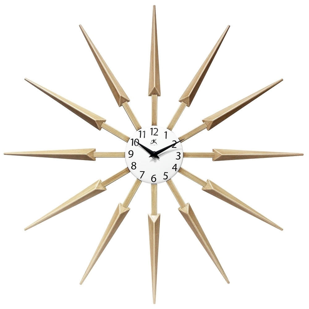 Celeste Starburst Mid Century Modern Unique Large Wall Clock 24 Inch By Infinity Instruments