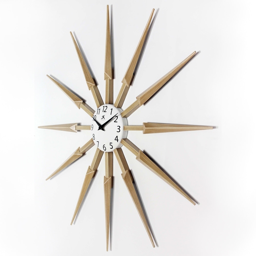 Celeste Starburst Mid-Century Modern Unique Large Wall Clock 24 inch by  Infinity Instruments - Overstock - 28117570