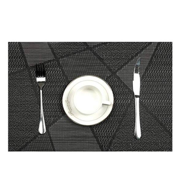 Shop Woven Vinyl Insulation Placemat Table Mats Set Of 6 Black