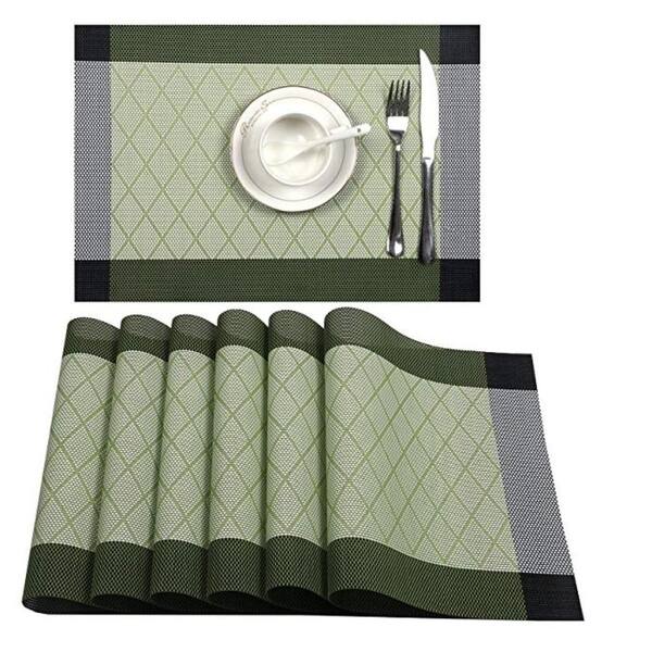 Shop Woven Vinyl Insulation Placemat Table Mats Set Of 6 Light