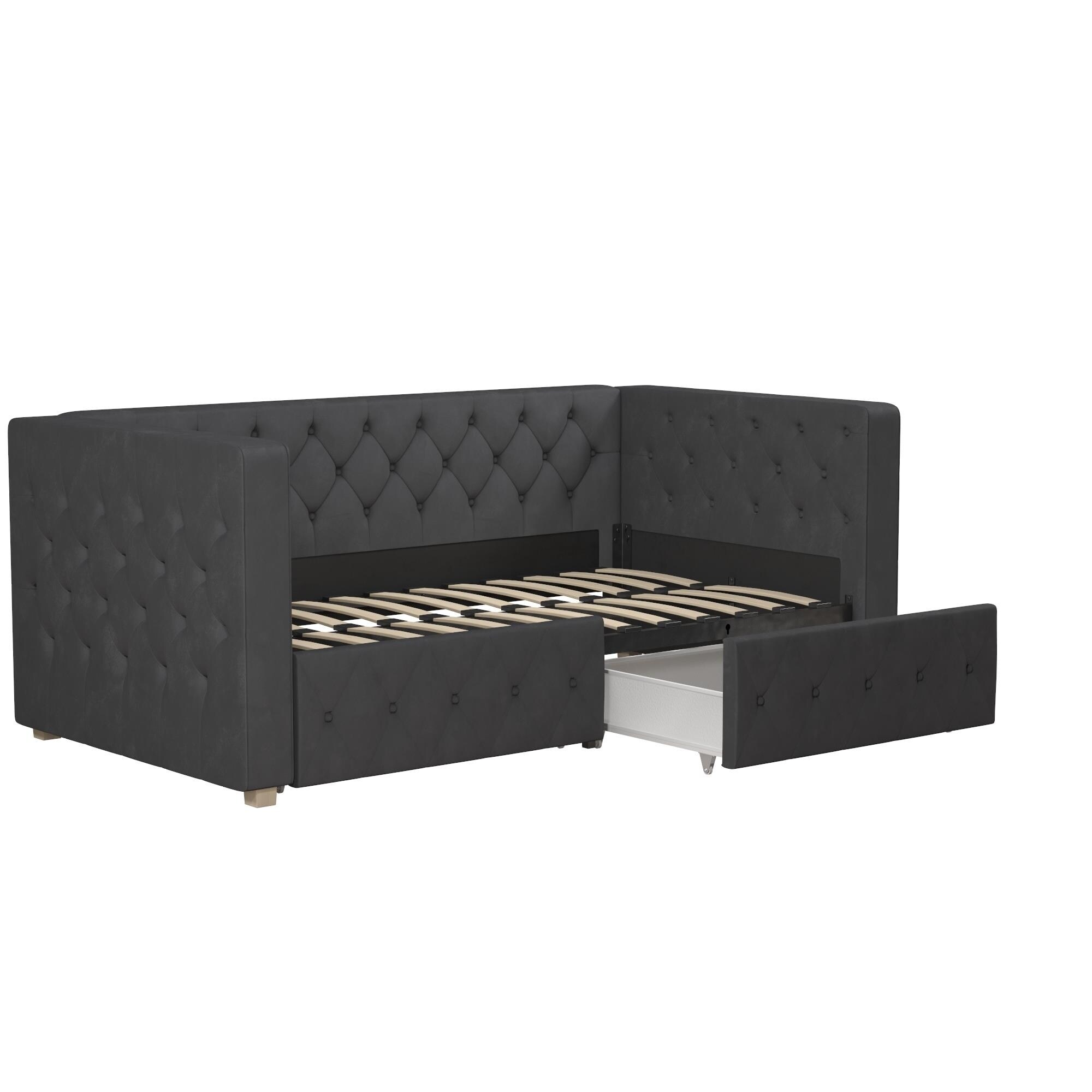 Cosmoliving By Cosmopolitan Charlotte Upholstered Daybed With Storage Cosmoliving By Cosmopolitan Charlotte Upholstered Daybed With Storage