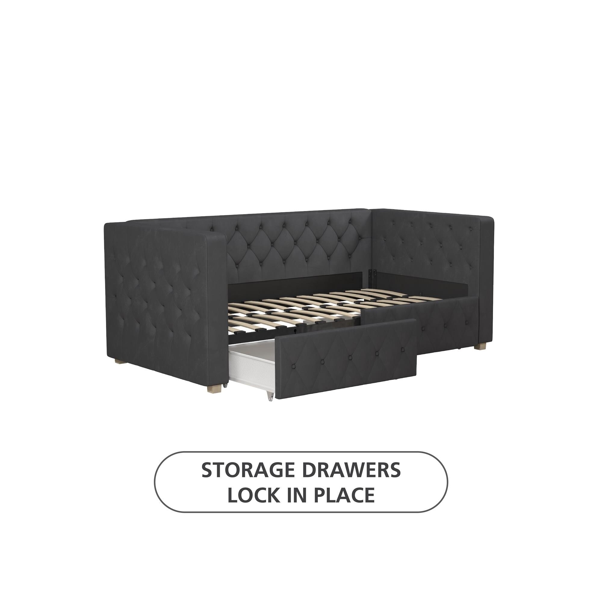 CosmoLiving by Cosmopolitan Charlotte Upholstered Daybed with Storage Bed Bath Beyond 28118016