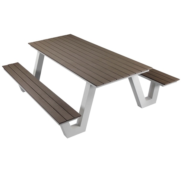 Pangea Home Lukas Aluminum Modern Picnic Table - On Sale ...