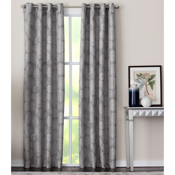 Porch & Den Fricke Grommet-top Curtain Panel - 50"x63" - GREY