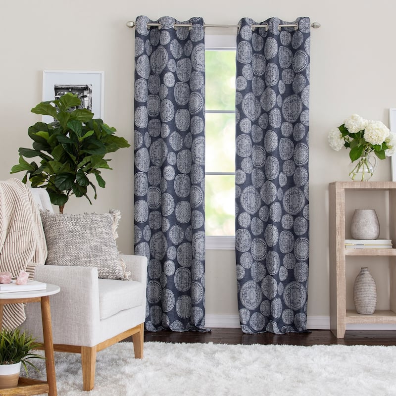 Porch & Den Fricke Grommet-top Curtain Panel - 50"x63" - INDIGO