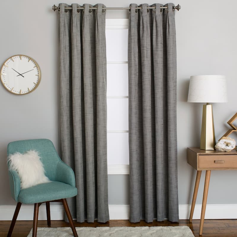 Miller Curtains CLAUDE Grommet-Top Panel - 40"x95" - DARK GREY