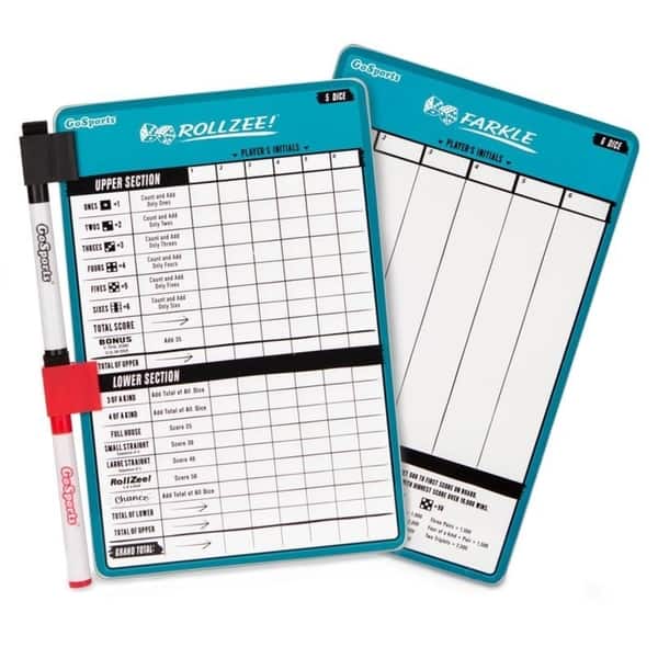 Gosports Dry Erase Rollzee And Farkle Scoreboard Giant Size With 2 Pens Blue 6 5 X 10 On Sale Overstock