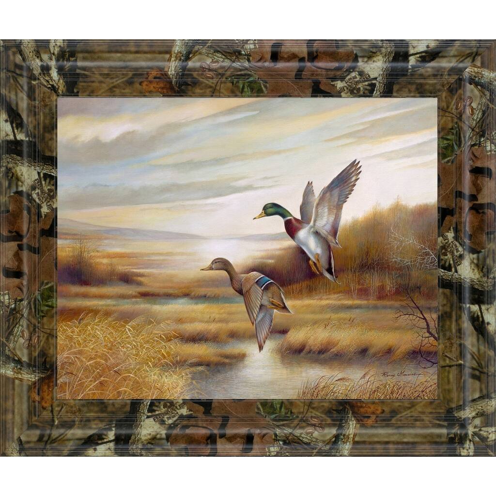 22 in. x 26 in. "Mallards" By Ruanne Manning And Mossy Oak Native Living Framed Print Wall Art