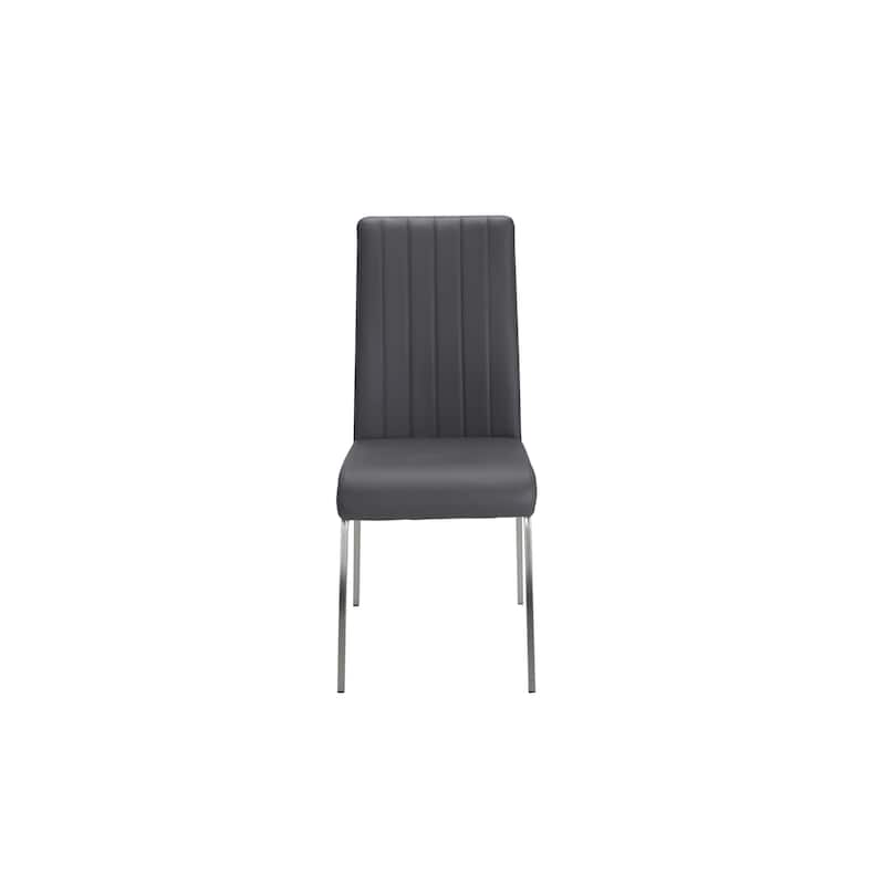 Somette Welma Gray Channel Back Side Chair, Set of 2