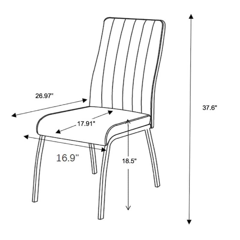 Somette Welma Gray Channel Back Side Chair, Set of 2