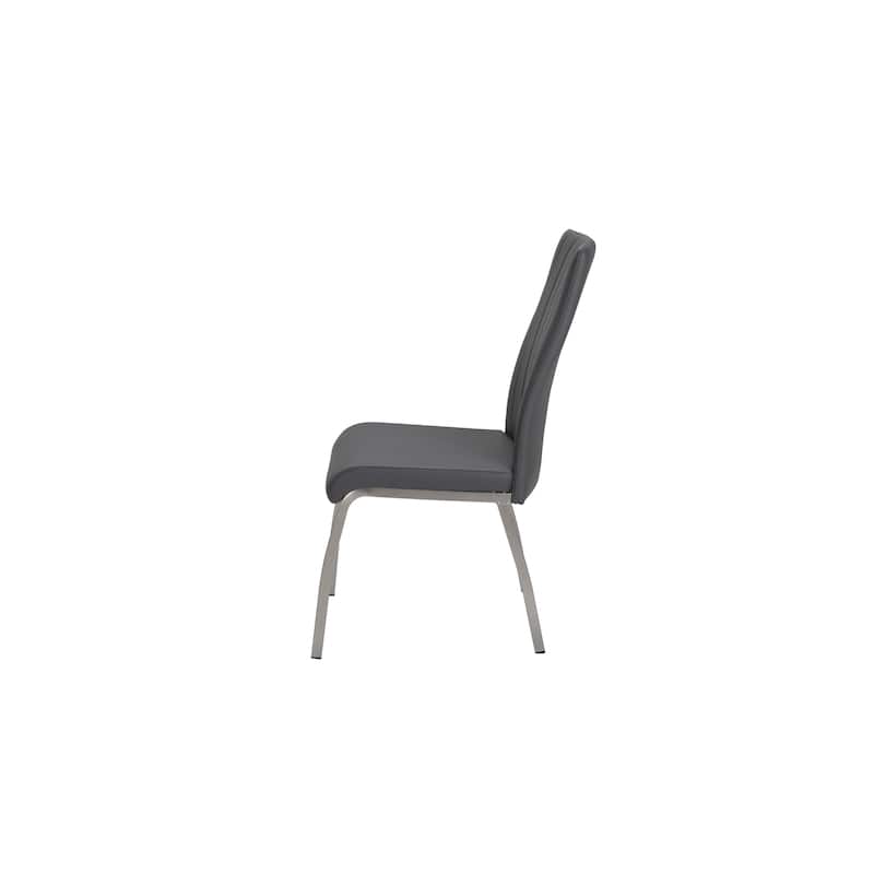 Somette Welma Gray Channel Back Side Chair, Set of 2