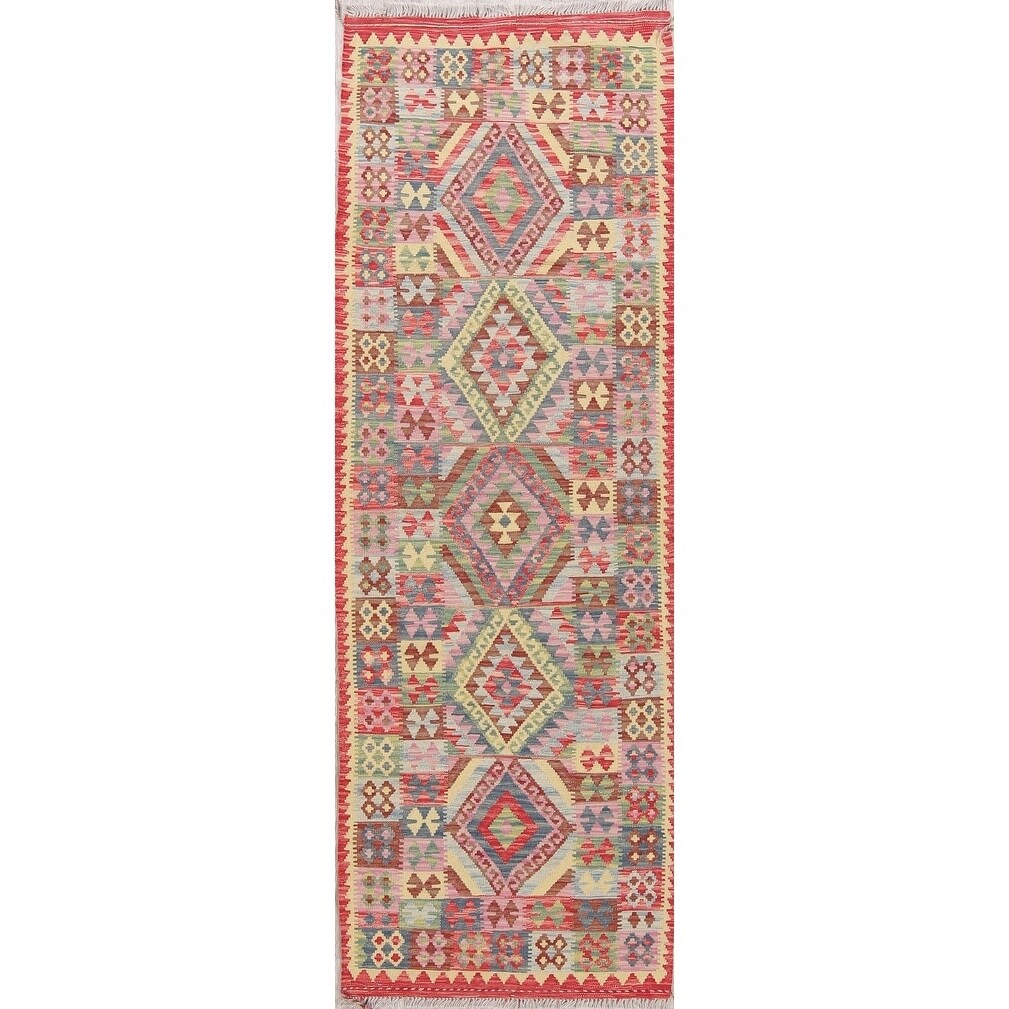 Southwestern Flat Weave Hand Woven Tribal Turkish Kilim Hand Woven Tribal Turkish Kilim