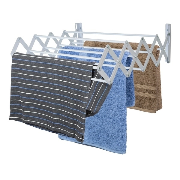 Sunbeam Wall Mounted Steel Accordion Drying Rack Grey Sunbeam Wall Mounted Steel Accordion Drying Rack Grey